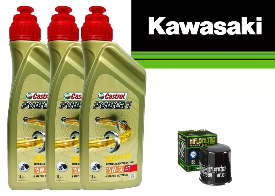 KIT/TAGLIANDO KAWASAKI ER-6N-650 2009 2012  FILTRO OLIO CASTROL 15W50 PER MOTO