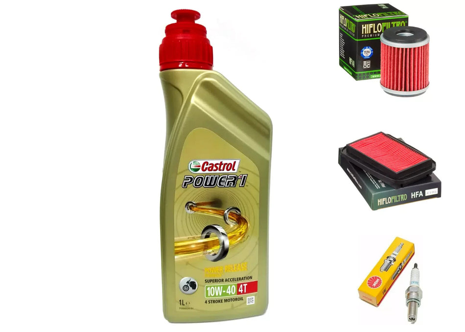 KIT/TAGLIANDO YAMAHA WR/YZF R/X CASTROL POWER 1 10W40 FILTRO OLIO ARIA CANDELE