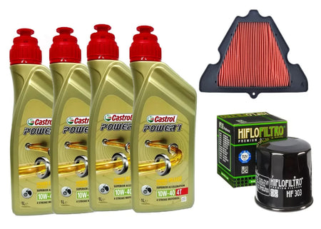 KIT TAGLIANDO CASTROL POWER 1 10W40 FILTRO OLIO ARIA KAWASAKI Z 1000 2010-2020
