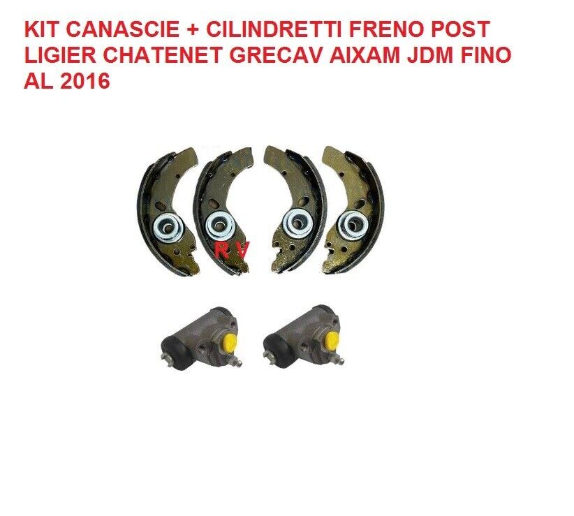SET  GANASCE  CILINDRETTI FRENO POST LIGIER CHATENET GRECAV JDM AIXAM FINO  2016