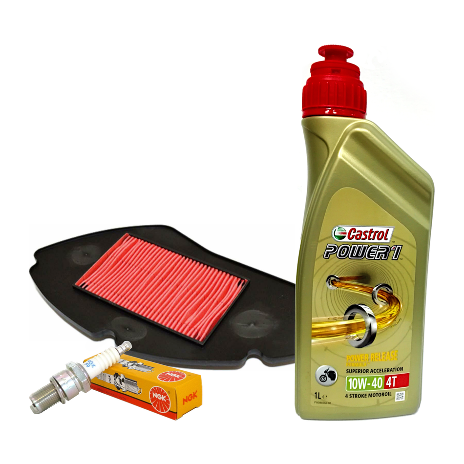 Kit/tagliando Yamaha MW 125 Tricity 2014 Castrol Power 10W40 filtro aria candela