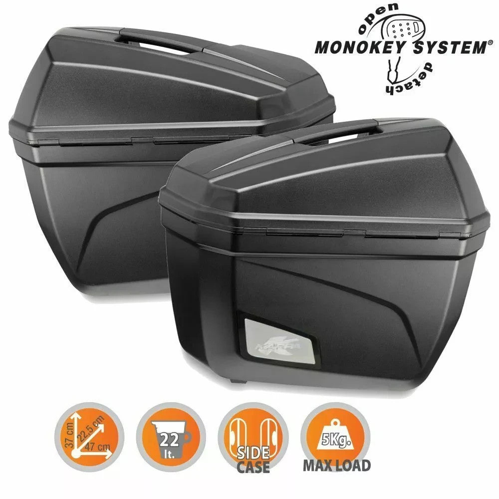 KAPPA K22N COPPIA VALIGIE RIGIDE LATERALI MONOKEY PER MOTO 22LT COME GIVI E22