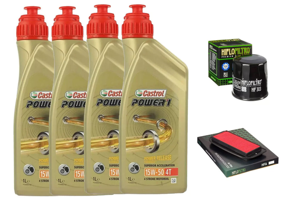 KIT/TAGLIANDO YAMAHA YZF R1 1000 2002 2003 CASTROL 15W50 FILTRI OLIO ARIA
