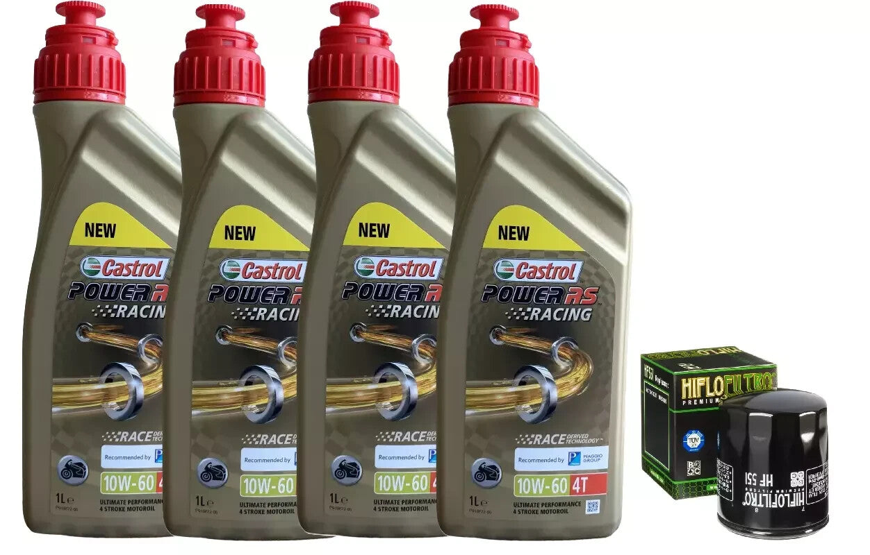 KIT TAGLIANDO MOTO GUZZI BREVA 2007 2012 CASTROL RACING 10W60 FILTRO OLIO X MOTO