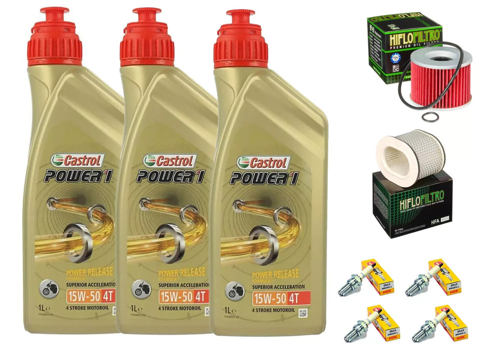 KIT/TAGLIANDO Yamaha FZ 750 1985 1988 CASTROL 15W50 FILTRI OLIO ARIA CANDELE