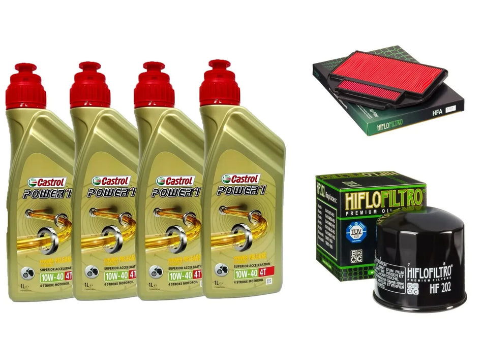 KIT/TAGLIANDO HONDA VFR /750 F 1986/1987 CASTROL POWER 1 10W40/ FILTRO OLIO ARIA