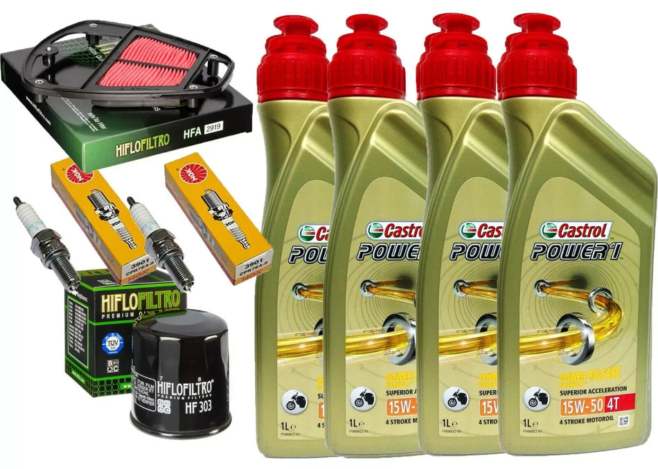 KIT/TAGLIANDO KAWASAKI VN/900 2006/2020 CASTROL 15W50 FILTRO OLIO ARIA  CANDELE