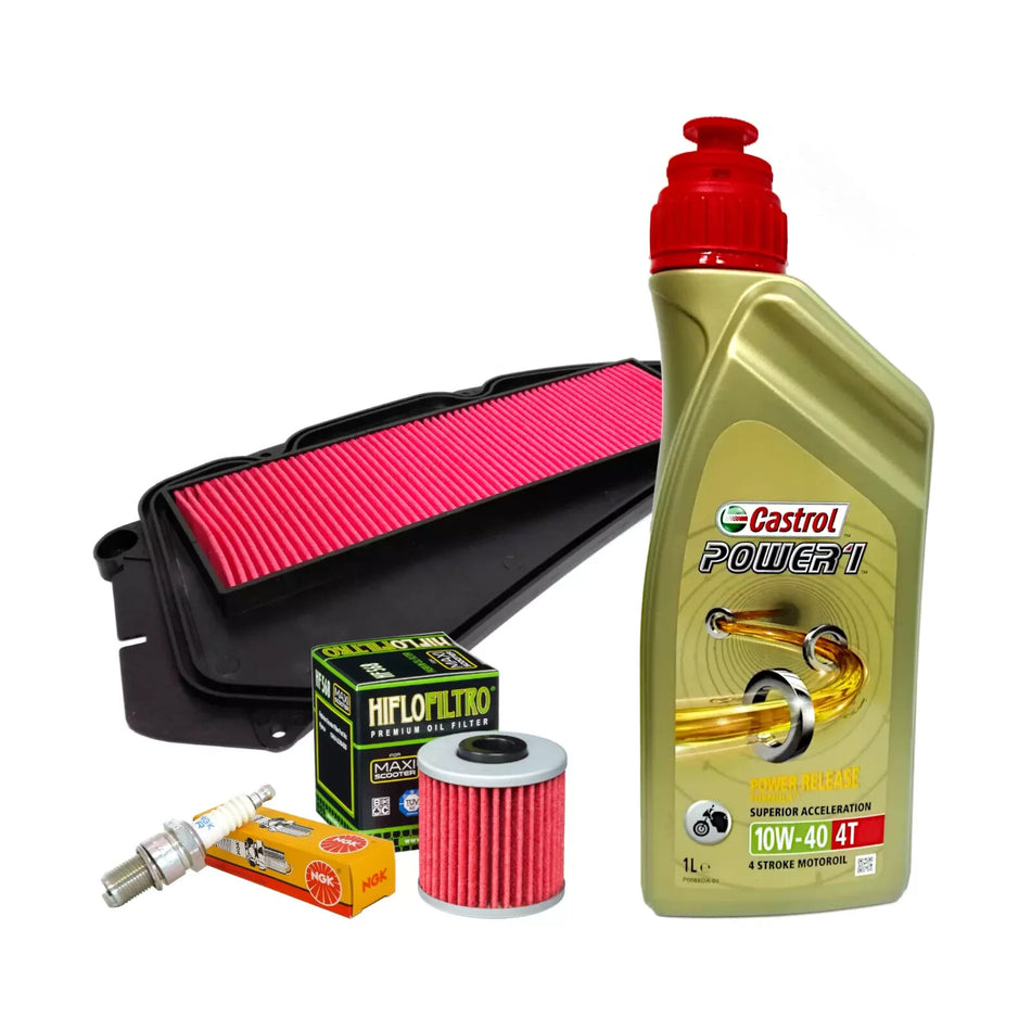  tagliando Castrol 10W40 filtro olio aria candela Kymco Xciting 400 I ABS/ 2018