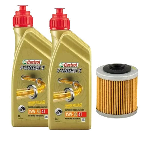 KIT/TAGLIANDO BEVERLY SPORT TOURING 350 2011 2012 2014 CASTROL 15W50 FILTRO OLIO