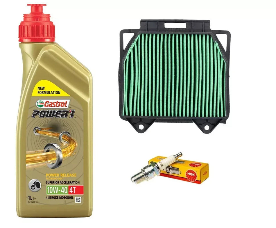 CBR 125 2018 2019 2020 2021 TAGLIANDO CASTROL POWER 1 10W40 FILTRO ARIA CANDELA