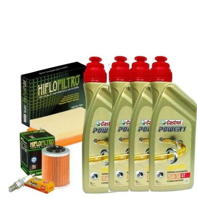 KIT TAGLIANDO APRILIA RSV 1000 R TUONO FACTORY CASTROL 15W50 F. OLIO ARIA CAND