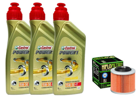 KIT TAGLIANDO BMW F 650 GS 2003 2004 3 LT CASTROL POWER 1 15W50 FILTRO OLIO