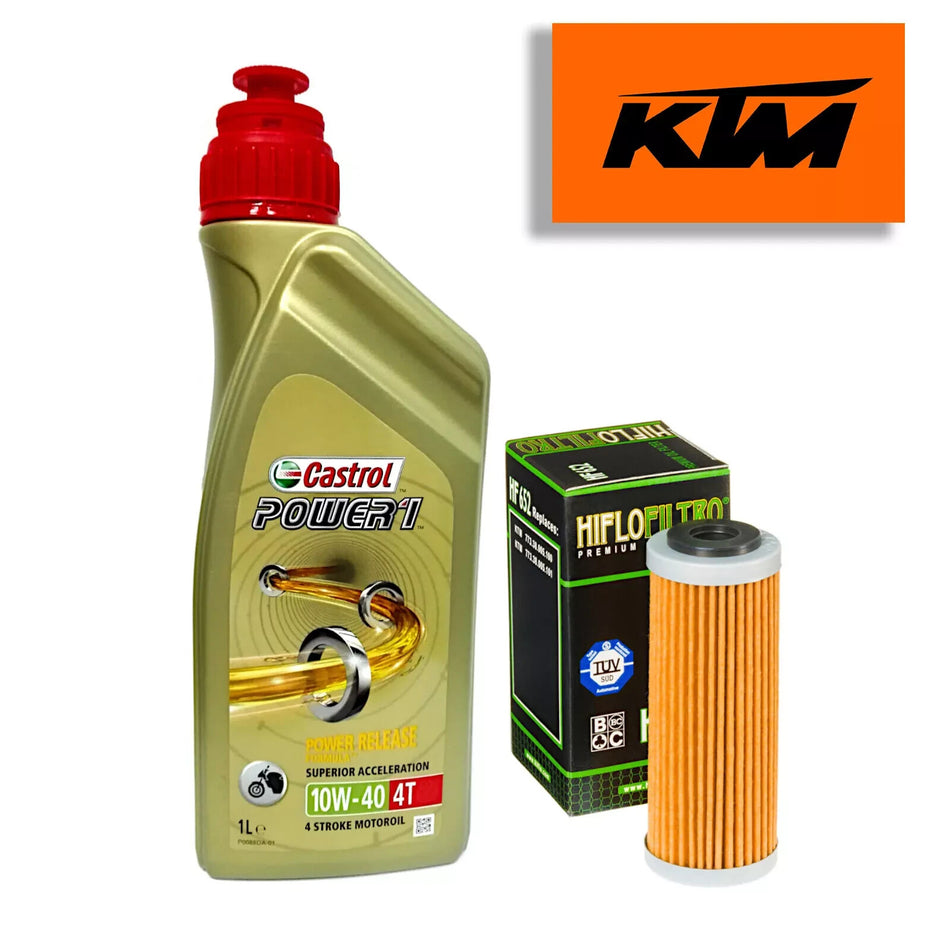 KIT/TAGLIANDO KTM 350 XC-F 2017 2018 Castrol Power 1 10W40 FILTRO OLIO