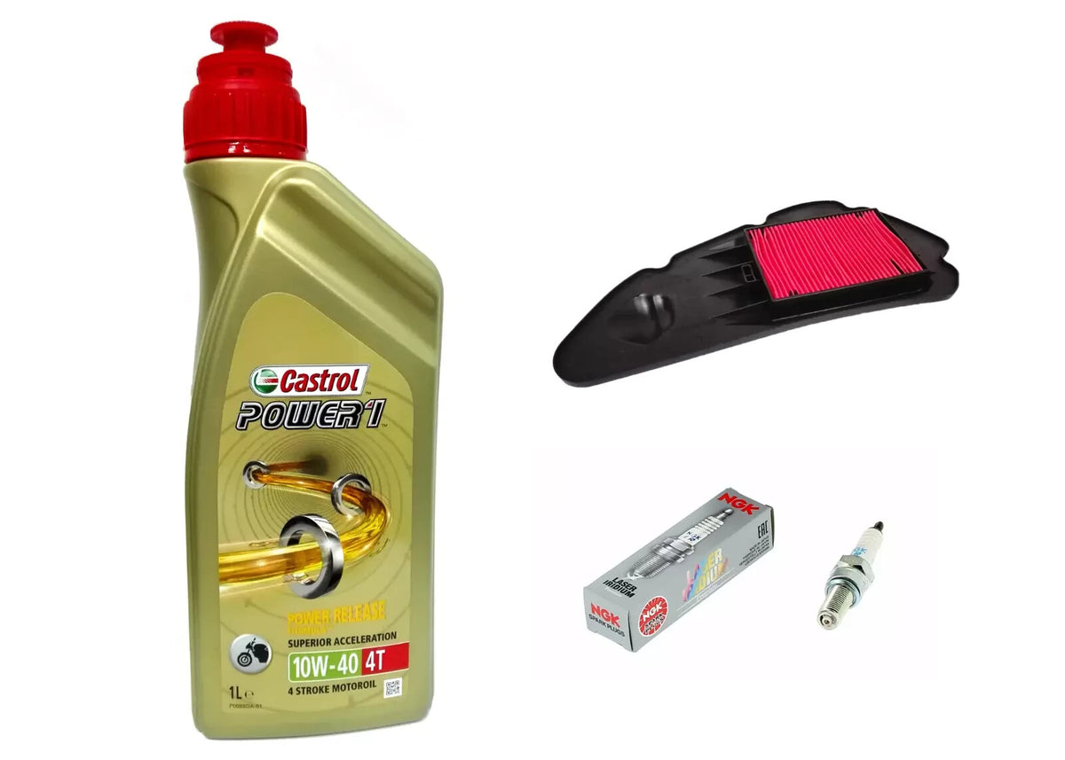 KIT/TAGLIANDO HONDA NSS FORZA 125 ABS 2015 CASTROL 10W40 FILTRO ARIA CANDELA