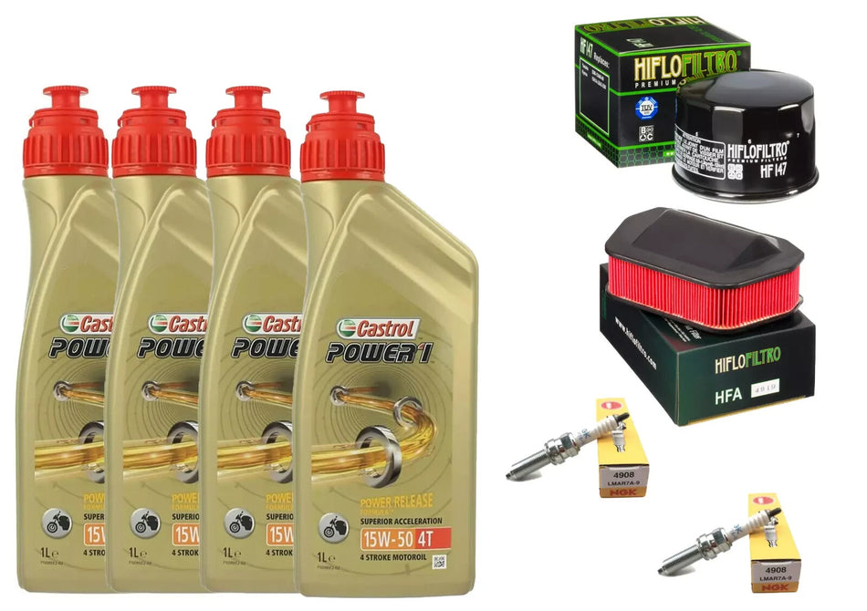 KIT TAGLIANDO YAMAHA/XVS A MIDNIGHT STAR/CASTROL 15W50 FILTRO OLIO ARIA CANDELE