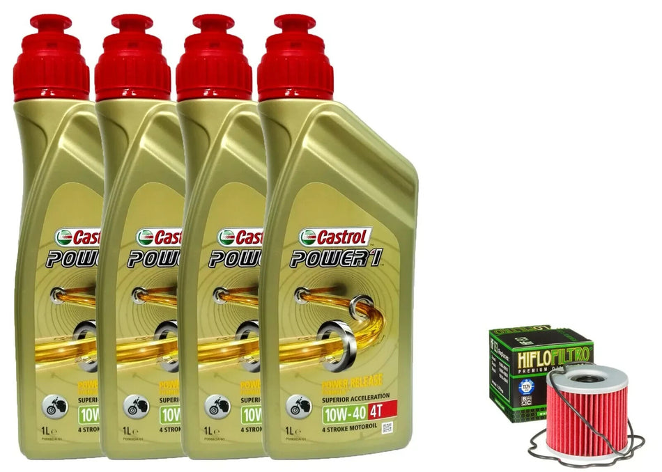 SUZUKI GSX 400 1980 AL 1990 TAGLIANDO CASTROL POWER 1 10W40 FILTRO OLIO HIFLO