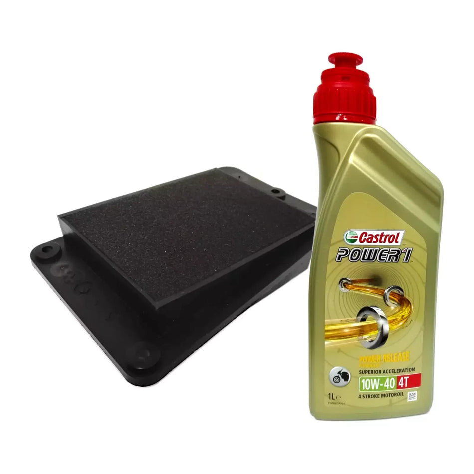 KIT/TAGLIANDO Peugeot Tweet 125 150 2010 Castrol Power 1 10W40 olio filtro aria