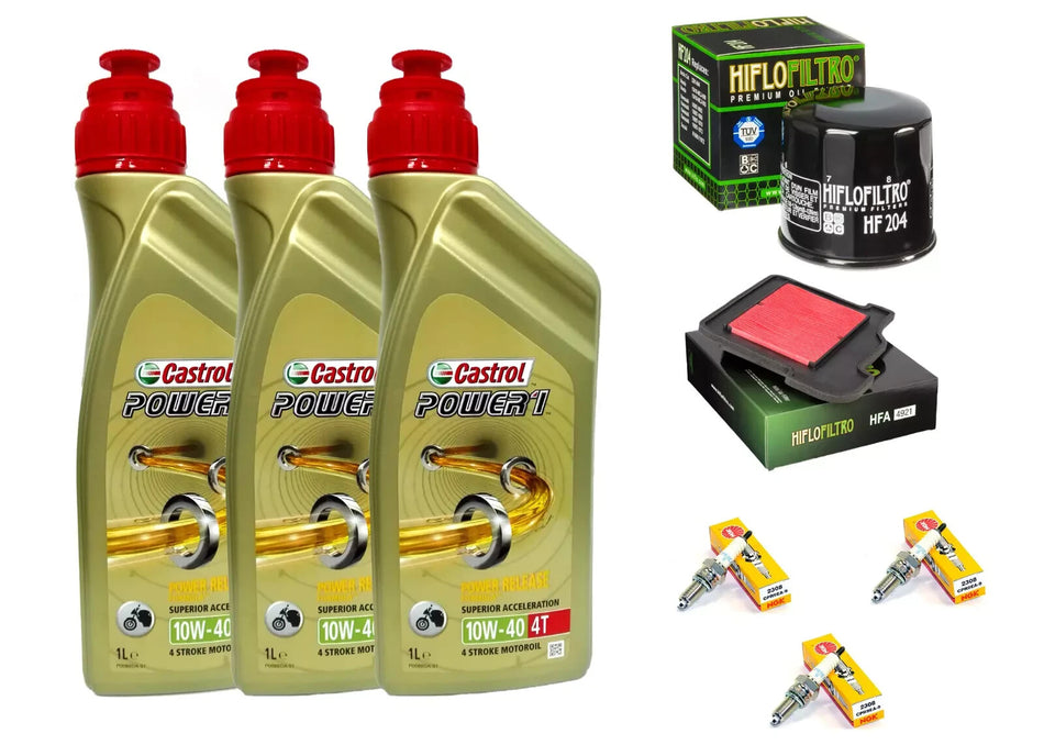 KIT TAGLIANDO YAMAHA MT-09 MT09 CASTROL POWER 1 10W40 FILTRO OLIO ARIA CANDELE