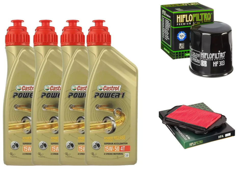 KIT/TAGLIANDO HONDA VFR 750 F 1990 1998 CASTROL POWER 1 15W50 FILTRI OLIO ARIA