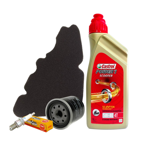 Kit tagliando Castrol 5W40 filtro olio aria originale candela Liberty 125 / 150