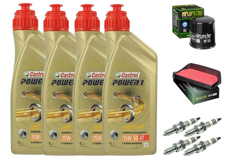 KIT/TAGLIANDO Honda CBR XX Super 1100 CASTROL 15W50 FILTRO OLIO ARIA CANDELE