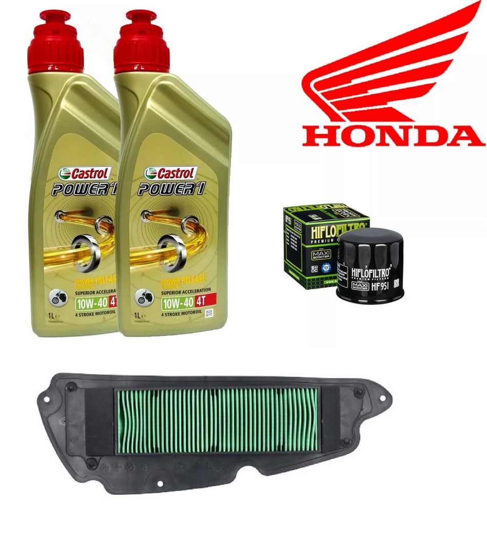 TAGLIANDO HONDA FORZA 350 2024 2023  OLIO CASTROL 10W40 FILTRO OLIO E ARIA HIFLO