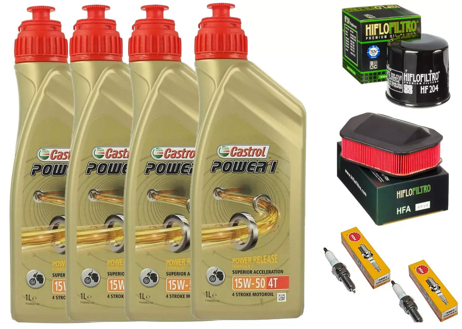 KIT/TAGLIANDO YAMAHA XVS 950 2009 2016 CASTROL 15W50 FILTRO OLIO ARIA CANDELE