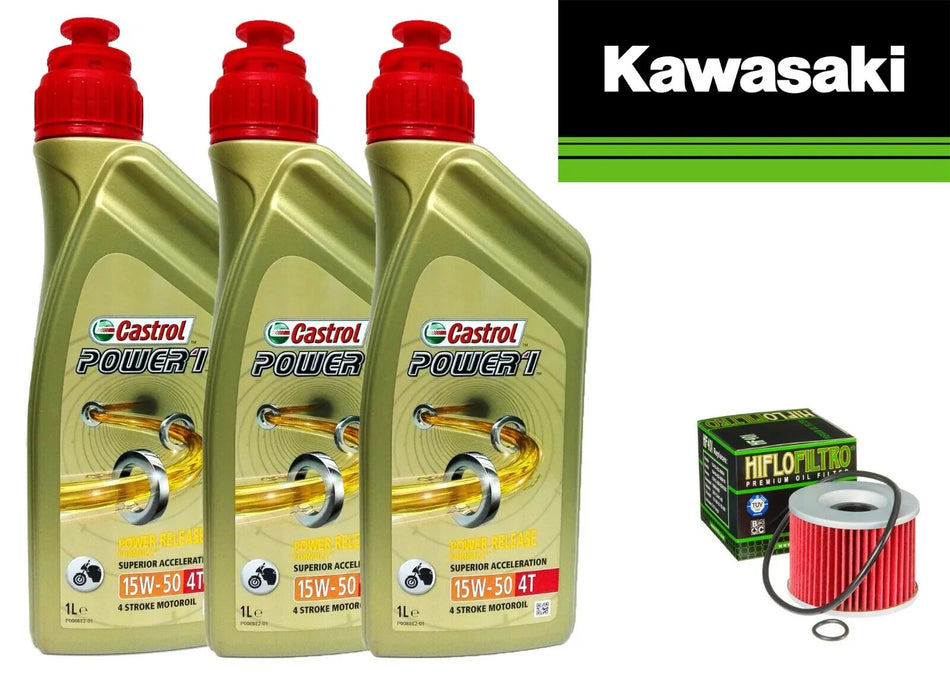 KIT/TAGLIANDO KAWASAKI ZX 600 1988 2000 CASTROL 15W50 FILTRO OLIO HIFLO
