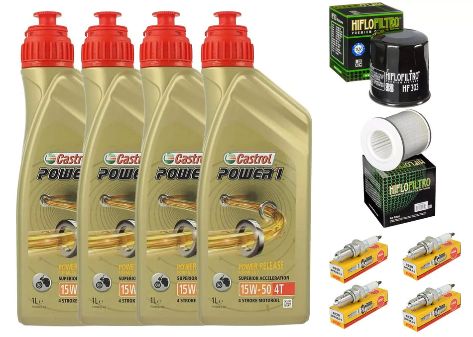 KIT/TAGLIANDO YAMAHA XJ 900 S DIVERSION CASTROL 15W50 FILTRO OLIO ARIA CANDELE