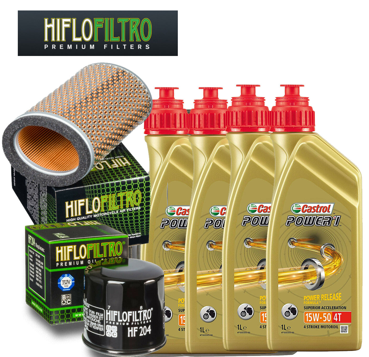 KIT TAGLIANDO CASTROL 15W50 FILTRO OLIO ARIA TRIUMPH BONNEVILLE 800 2005/2006