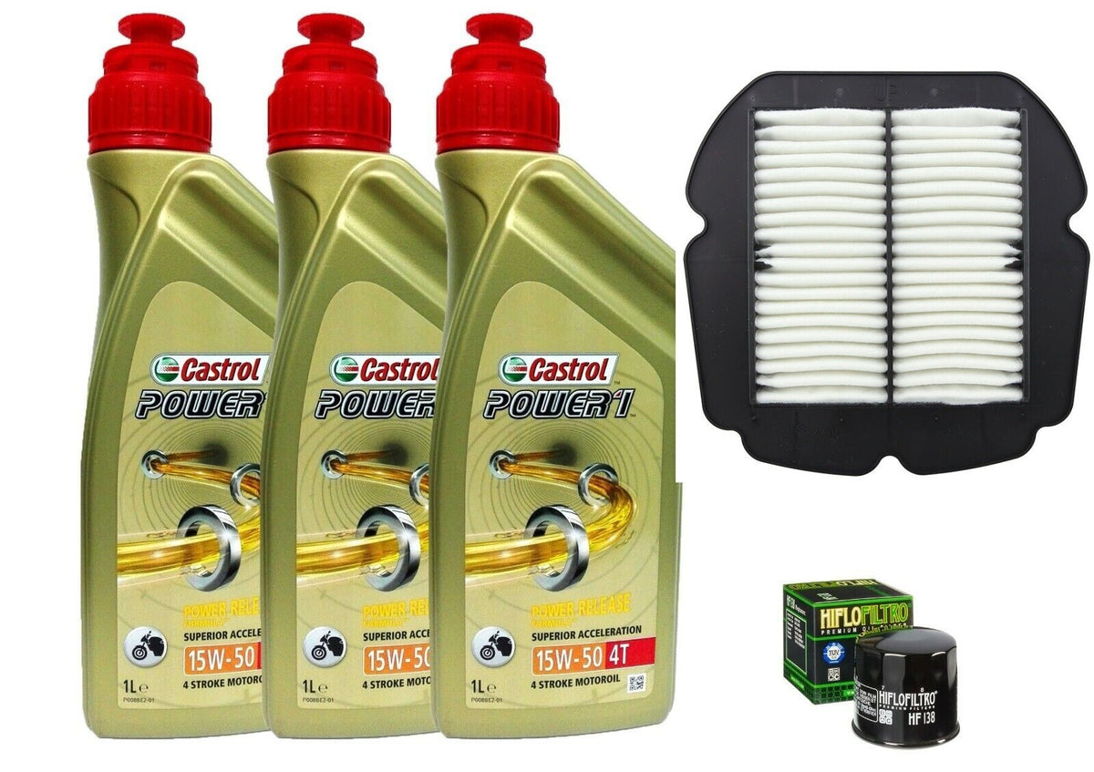 KIT TAGLIANDO SUZUKI SV  650 A X 2017/2021 OLIO CASTROL 15W50 FILTRO OLIO ARIA