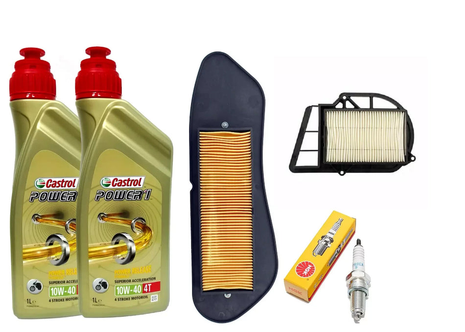 KIT/TAGLIANDO PER YAMAHA X-MAX 250 CASTROL 10W40 FILTRO ARIA VARIATORE CANDELA