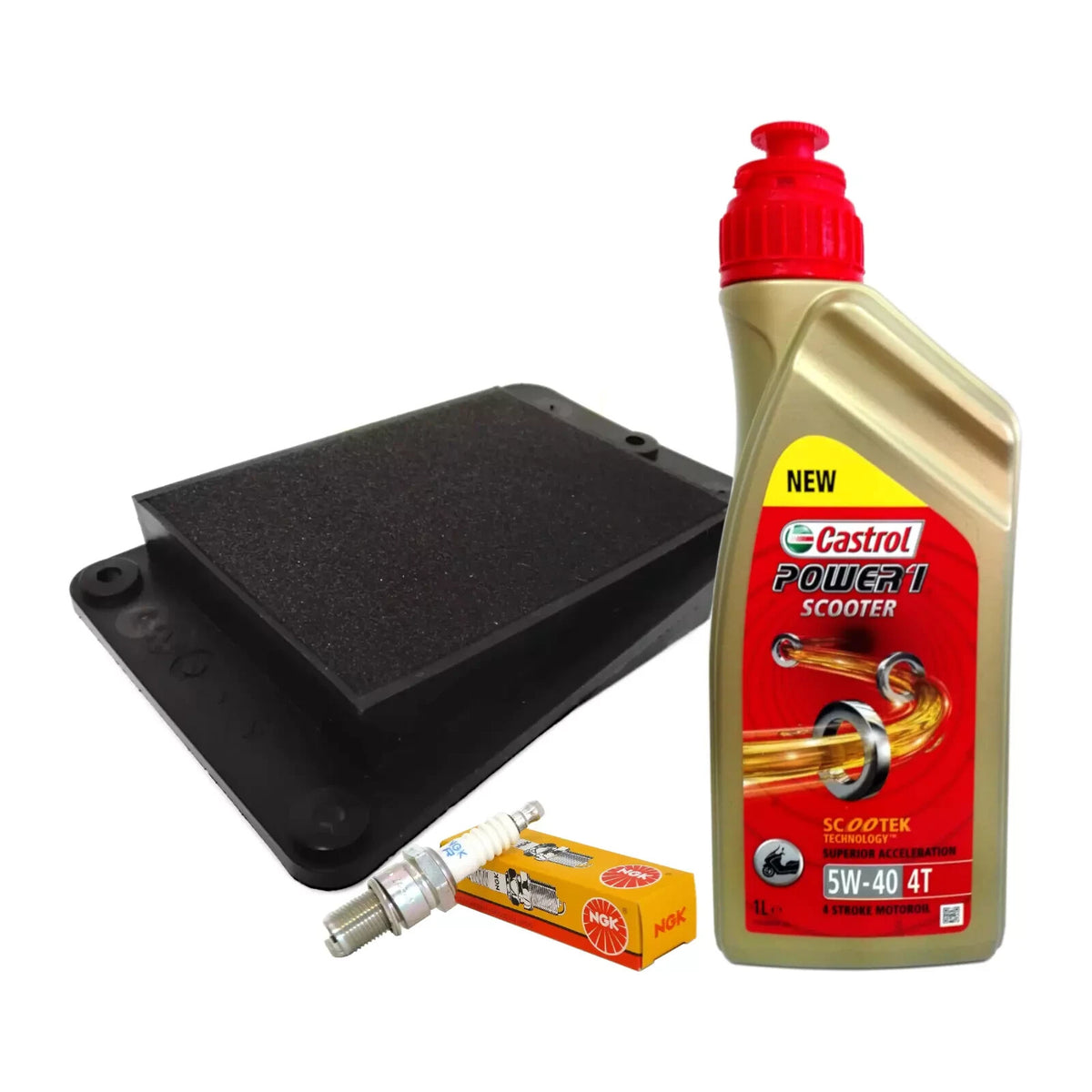 Kit/tagliando Castrol 5W40 olio filtro aria candela PER Sym Joyride 125 150 200