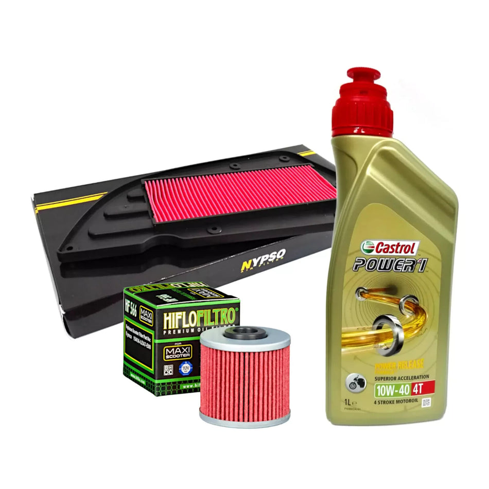 KYMCO K-XCT-IE-125/300 KIT TAGLIANDO CASTROL POWER 1 10W40 FILTRO OLIO ARIA
