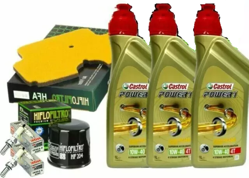 KIT TAGLIANDO CASTROL 10W40 FILTRO OLIO ARIA CANDELE KLE VERSYS 650 2008/2014