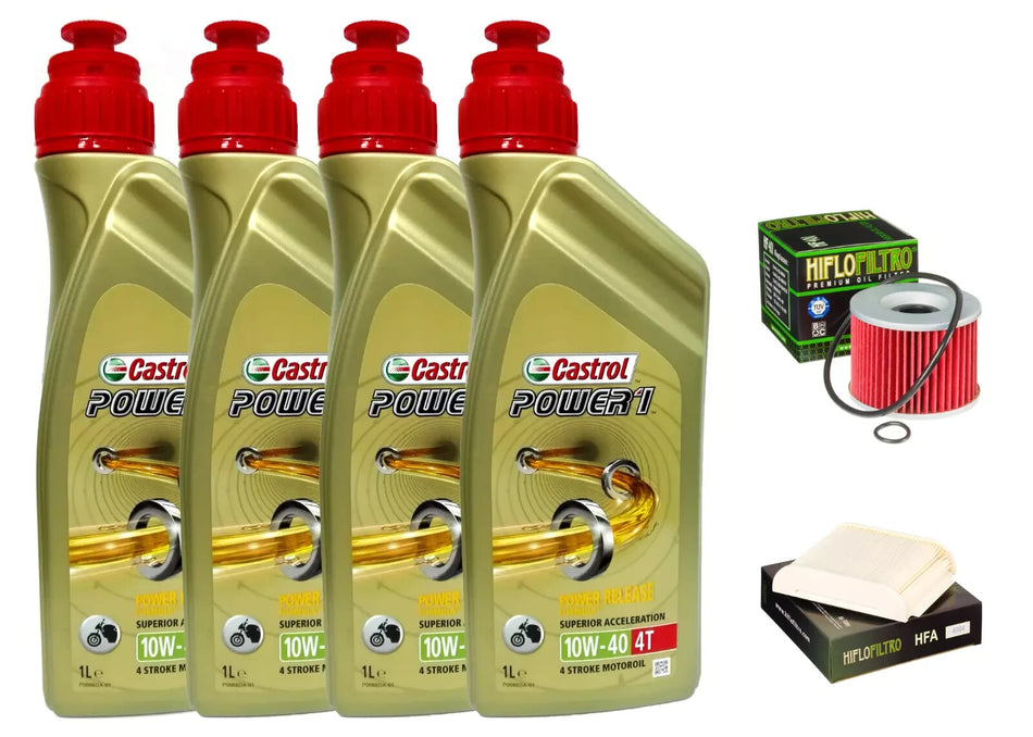 KIT/TAGLIANDO YAMAHA FJ 1100/1200 CASTROL 4L POWER 1 10W40 FILTRO OLIO ARIA MOTO