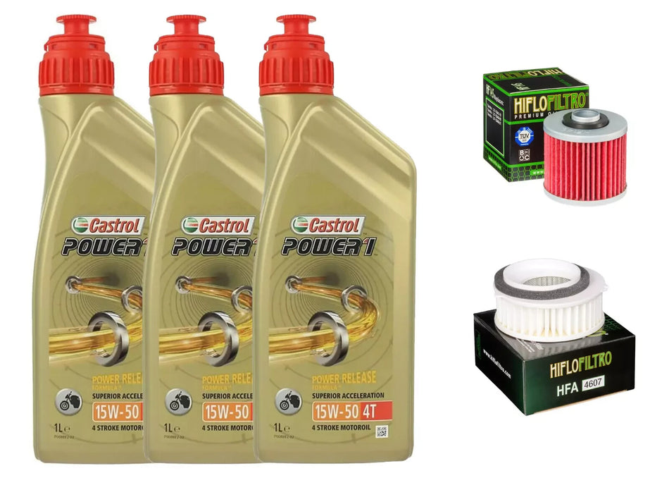 KIT/TAGLIANDO Yamaha XVS Drag Star 650 1997 2004 CASTROL 15W50 FILTRO OLIO ARIA