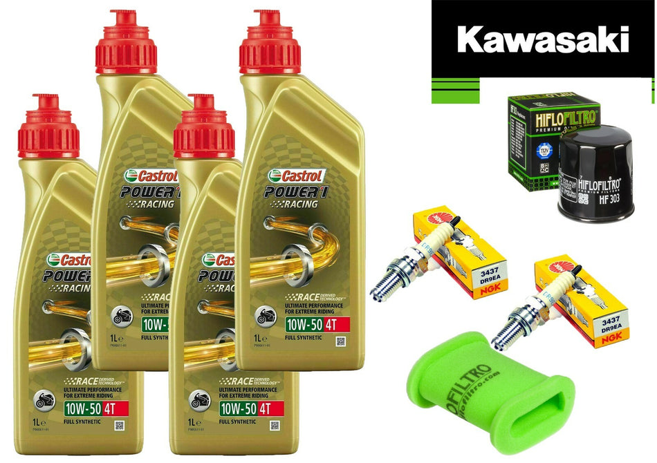 TAGLIANDO KAWASAKI KLE 500 1991/06 CASTROL 10W50 RACING FILTRI OLIO ARIA CANDELE