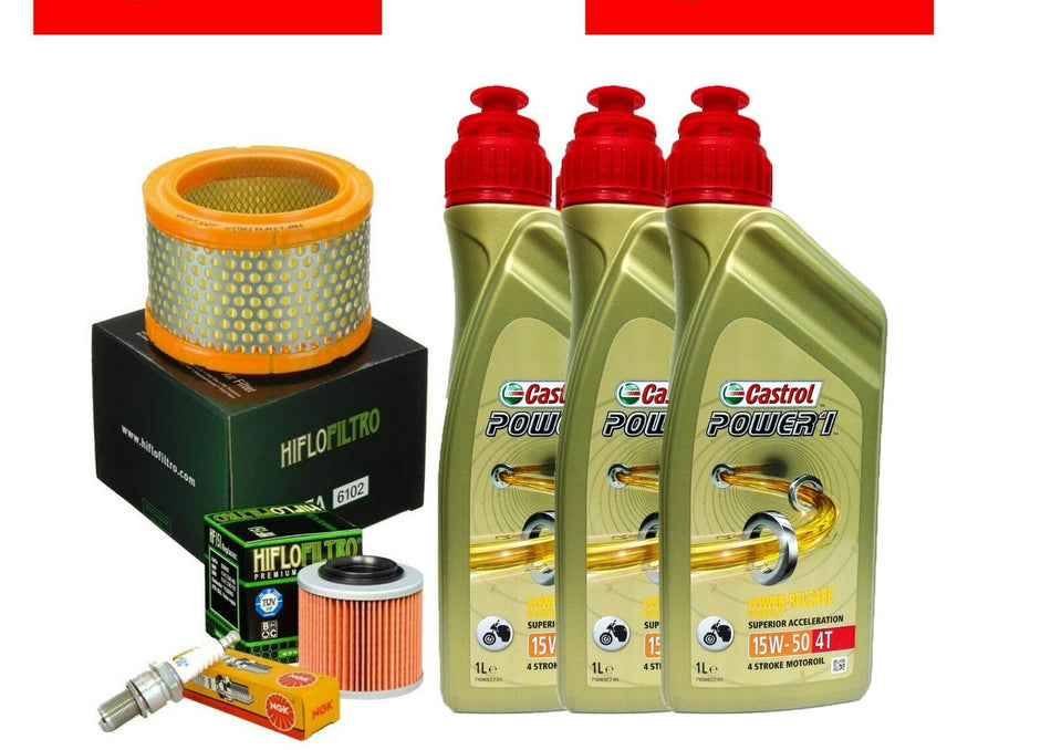 KIT TAGLIANDO APRILIA PEGASO 650 3 CUBE IE OLIO CASTROL 15W50  FILTRO OLIO ARIA