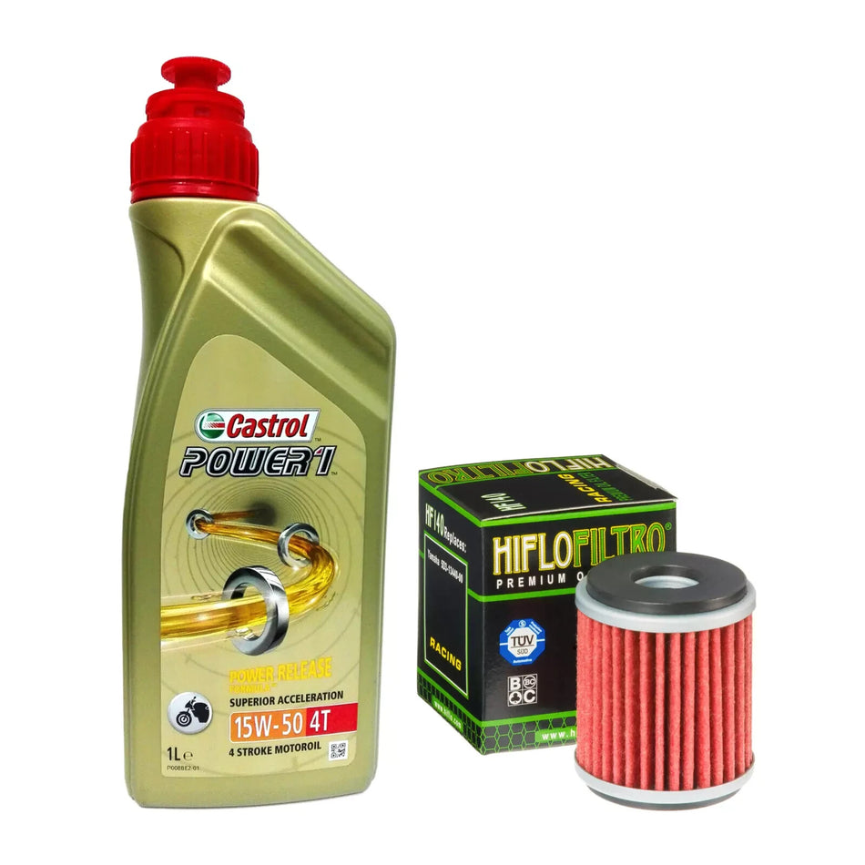 KIT/TAGLIANDO YAMAHA YZ/450 F/J 2018 CASTROL POWER 1 15W50 FILTRO OLIO