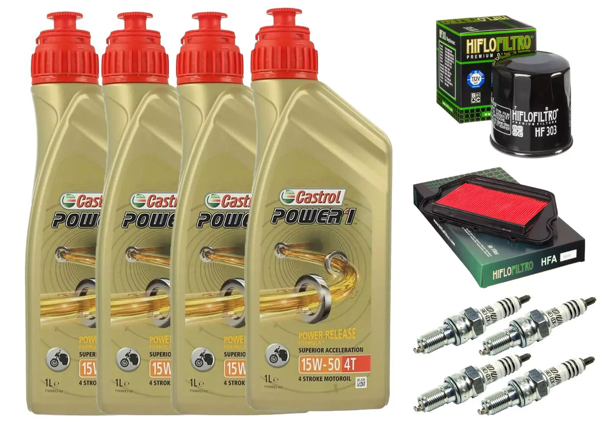 HONDA CBR 1100 XX KIT/TAGLIANDO CASTROL POWER 1 15W50 FILTRO OLIO ARIA CANDELE