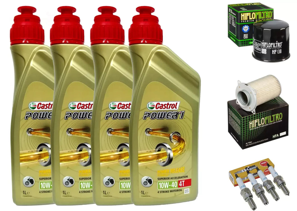 KIT/TAGLIANDO SUZUKI GSX/750 1998/2002 CASTROL 10W40 FILTRO OLIO ARIA CANDELE