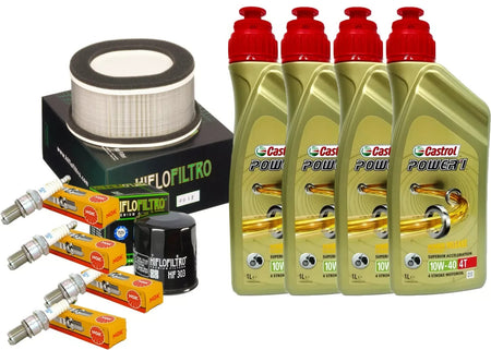 KIT TAGLIANDO YAMAHA FZS 1000 FAZER 01/05 CASTROL 10W40 FILTRO OLIO ARIA CANDELE