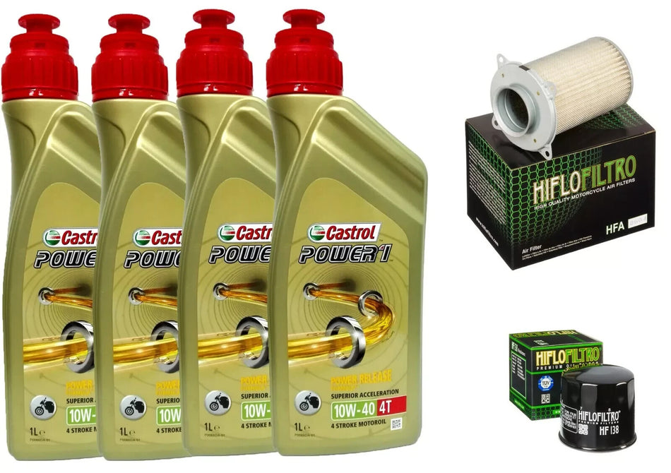 KIT TAGLIANDO SUZUKI GSX W Y 750 98/02  CASTROL 10W40 FILTRO ARIA FILTRO OLIO