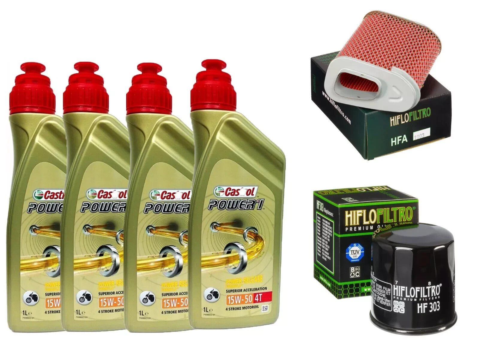 KIT/TAGLIANDO HONDA CBR/1000 F CASTROL POWER 1 15W50/FILTRO OLIO ARIA