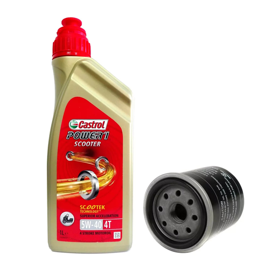 KIT/TAGLIANDO PIAGGIO LIBERTY 150 1L CASTROL SCOOTER 5W40 FILTRO OLIO ORIGINALE