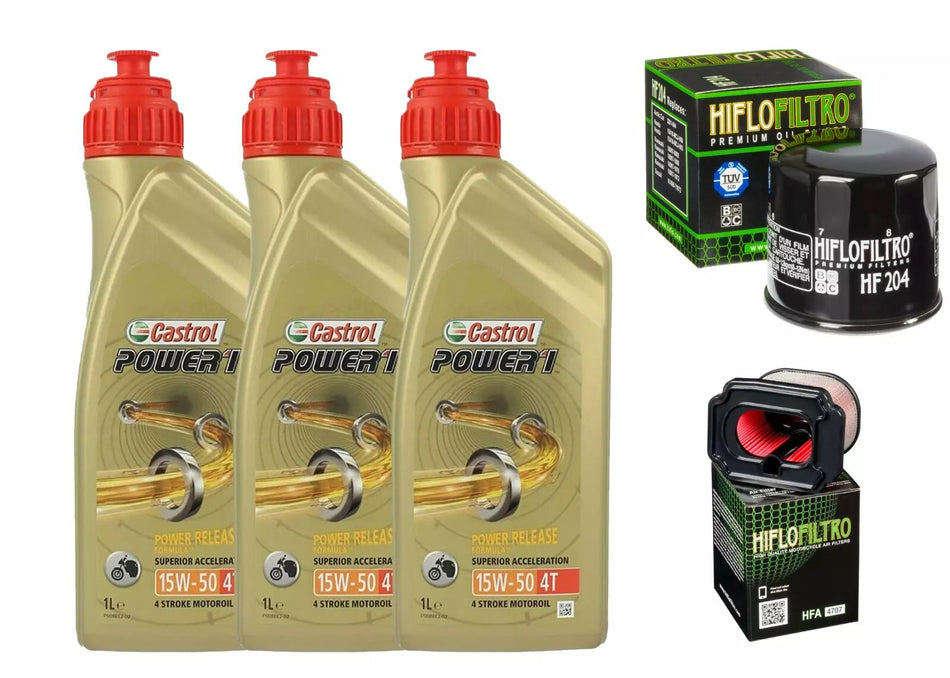 KIT/TAGLIANDO YAMAHA XSR 700 2016 CASTROL 15W50 FILTRI OLIO ARIA