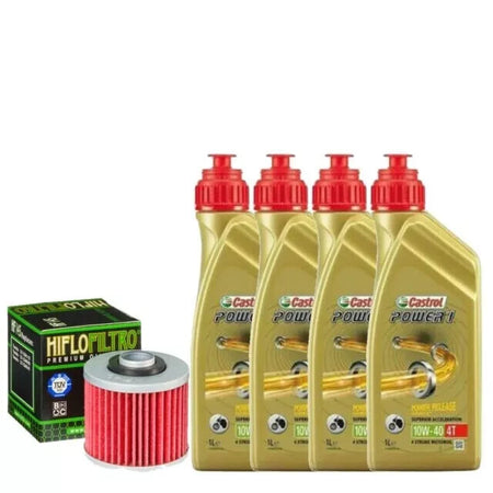 Kit tagliando 4L Castrol Power 1 10W40 filtro olio HifloFiltro HF145