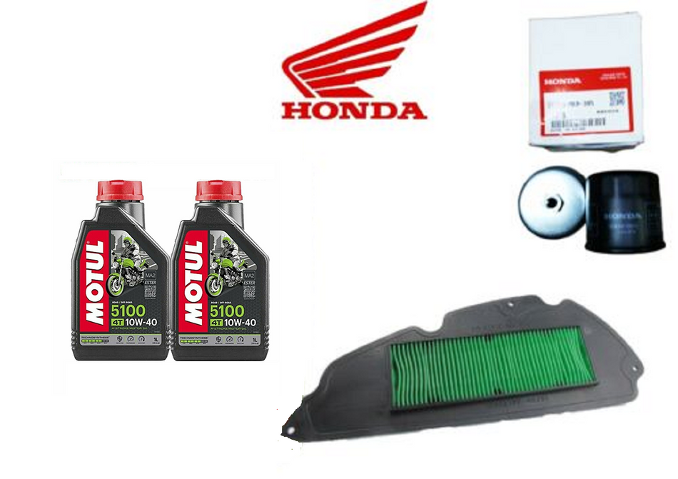 KIT TAGLIANDO HONDA SH 300 i motul 5100 10W40 FILTRO ARIA OLIO  ORIGINALI HONDA