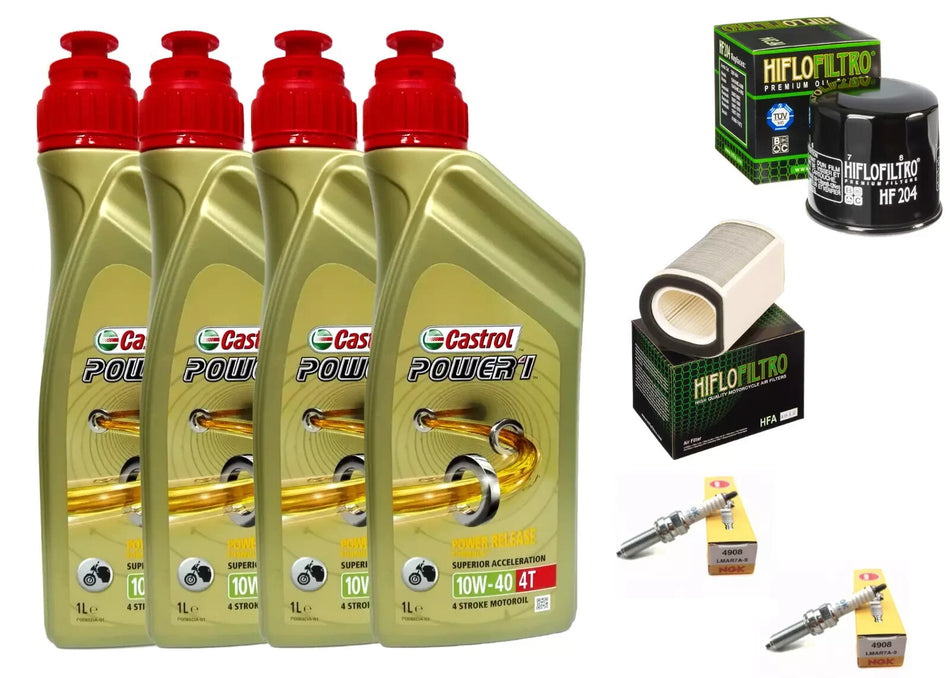KIT TAGLIANDO YAMAHA XVS 1300 CASTROL POWER 1 10W40 FILTRO OLIO ARIA CANDELE